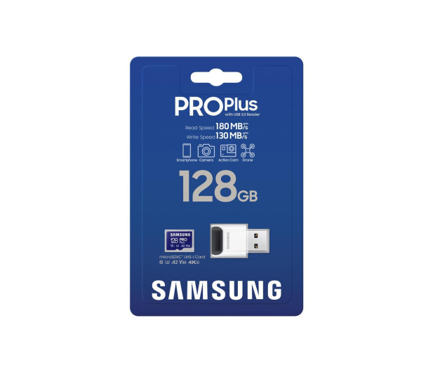 Samsung 128GB microSDXC PRO Plus 180MB/s z czytnikiem (2023) - 1149392 - zdjęcie 6